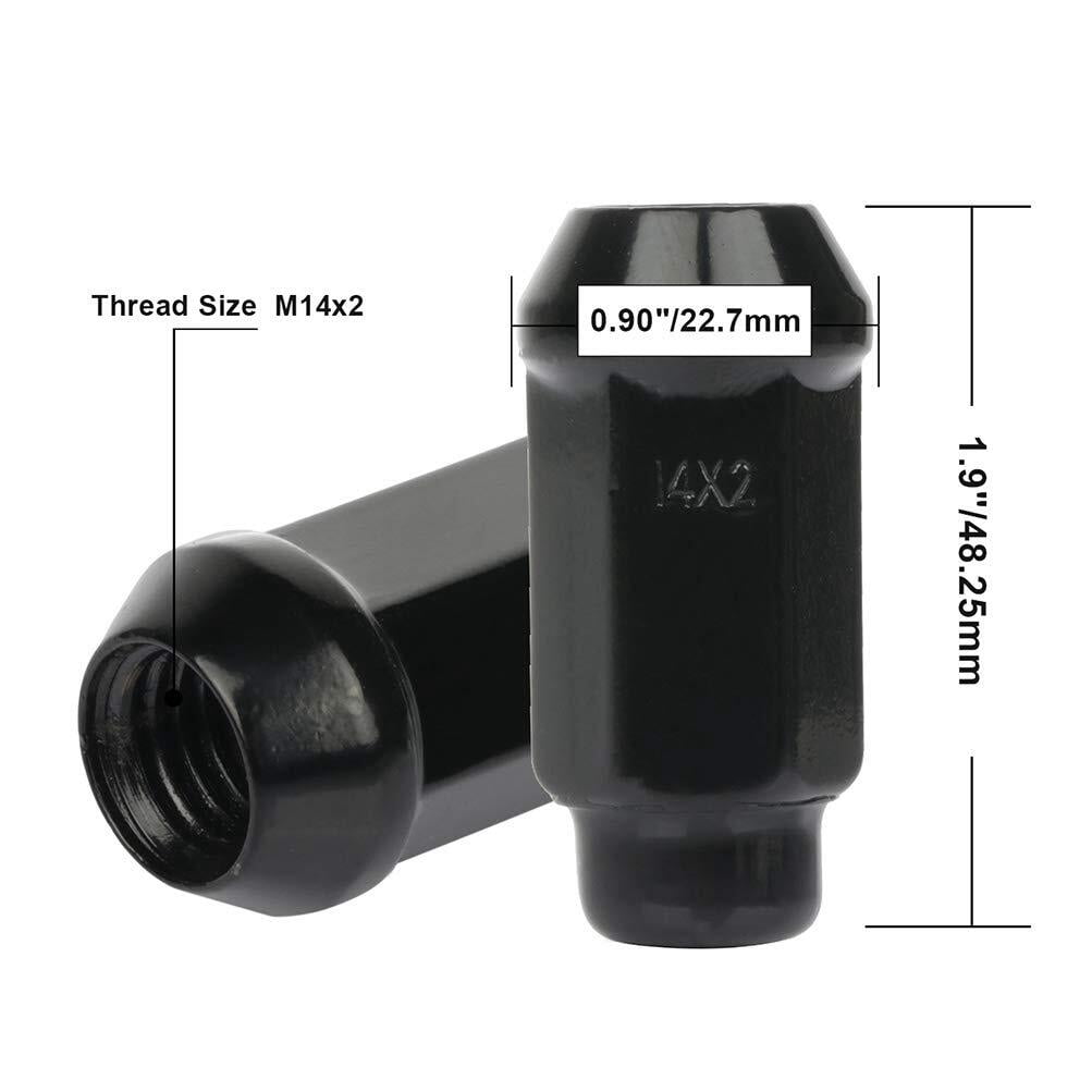 ECCPP Wheel Lug Nuts 24 Pieces 14x2 Black Bulge Acorn Drive Closed 3/4 Lug Nuts for Ford Expedition/for F-150/for F-150 Heritage for Lincoln Mark LT/Navigator 1997-2014