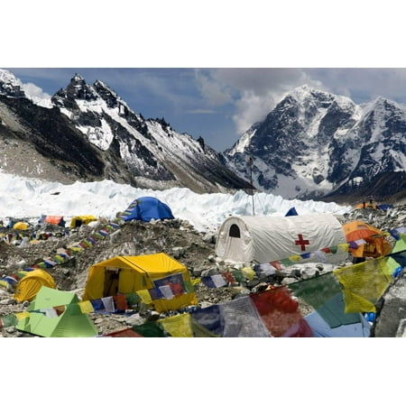 Tents of Mountaineers Scattered Along Khumbu Glacier, Base Camp, Mt Everest, Nepal Print Wall Art By David (Best Base Layer For Mountaineering)