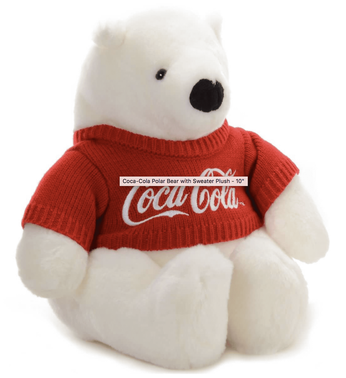 Authentic CocaCola Coke Polar Bear with Sweater Plush 10 inc New with