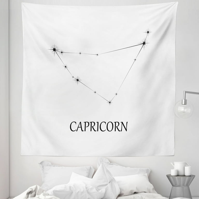 Zodiac Capricorn Tapestry Capricorn Constellation with Aligned Stars Astronomical Elements Fabric Wall Hanging Decor for Bedroom Living Room Dorm 5