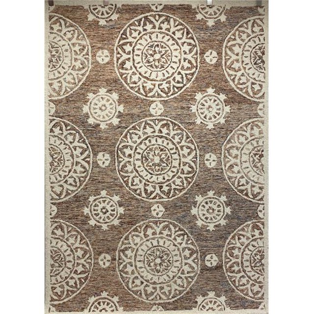 LR Resources RUGSA99474MLT5070 Tapis Rectangle Médaillon - Multi Couleur & Crème