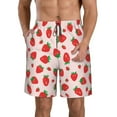 thumbnail image 2 of Uemuo Strawberries Pattern Men's Swim Trunks Hawaiian Beach Bathing Suit Swimsuits Beach Quick-Dry Shorts with Pockets-X-Large, 2 of 9