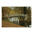 thumbnail image 1 of Autumn Cutting Board, Photo of Fall Season Forest Scenery with Old Antique Bridge on Creek Fallen Leaves, Decorative Tempered Glass Cutting and Serving Board, in 3 Sizes, by Ambesonne, 1 of 2
