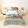 thumbnail image 4 of Catabedysis Teal Camper Print Twin Comforter Sets,Retro Camping Rv Bedding Set For Boys,Multicolor,Reversible,2 Pieces,1 Comforter and 1 Pillowcase, 4 of 7