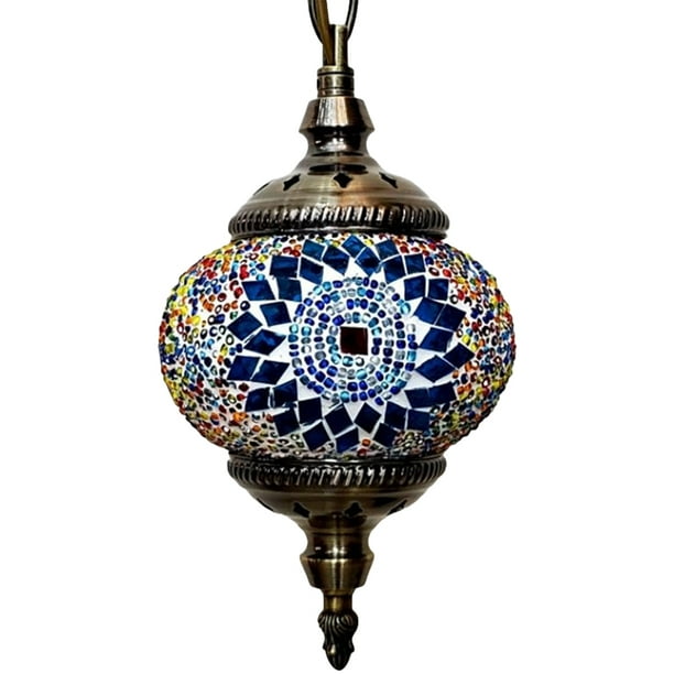 Lámpara de techo colgante de mosaico turco marroquí E27 iluminación Retro turca romántica