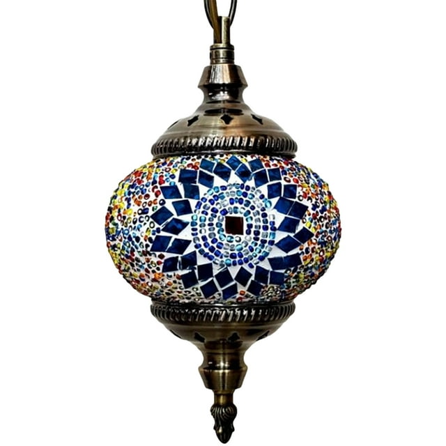Lámpara colgante de mosaico E27 para restaurante y Club, candelabro de una sola cabeza, decoración del hogar