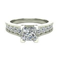 thumbnail image 4 of Princess Cut Diamond Engagement Ring Riviera Shank 1.07 CT 14K White Gold (F,VS1), 4 of 5