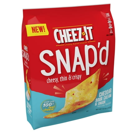 Christmas Cracker Snaps Cheez-It Snap'd Crackers, Cheesy Baked Snacks, Cheddar Sour Cream & Onion, 7.5oz ()