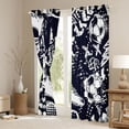 thumbnail image 3 of Homewish Cartoon Soccer Graffiti Black Out Curtains, Black White Honeycomb Abstract Curtains Pack of 2 (42x63 Each), Sports Lover Bedroom Curtains, Blackout Curtains Room Decor, 3 of 6