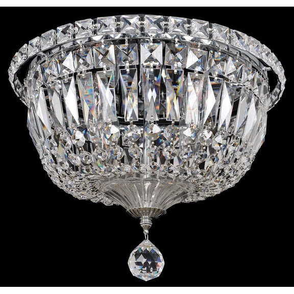 020243-010-FR001-Allegri Lighting-Betti - Four Light Flush Mount   Chrome Finish with Firenze Clear Crystal