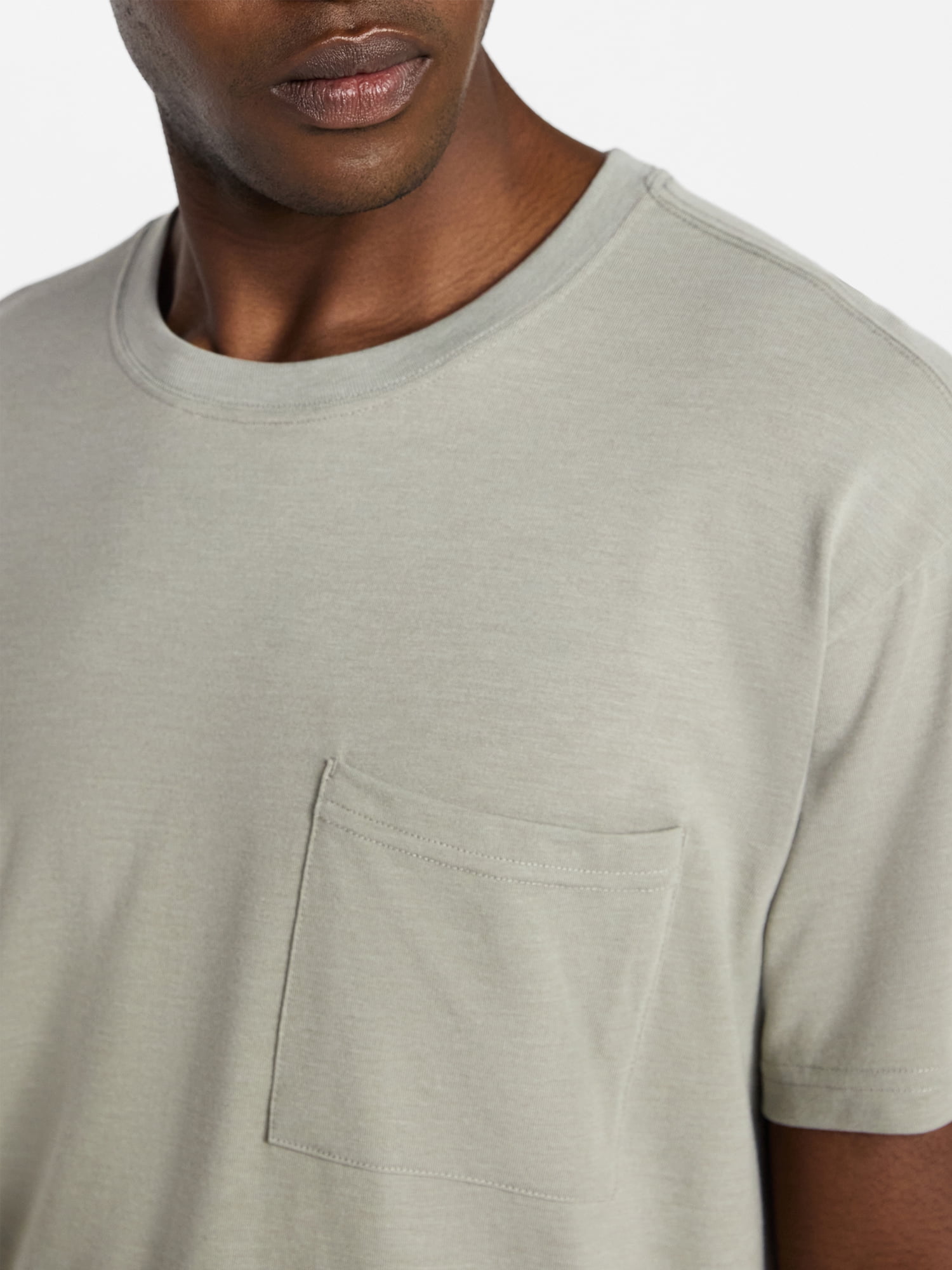 Athletic Works Men's and Big Men's Tri Blend Pocket Tee, Sizes XS-4XLT