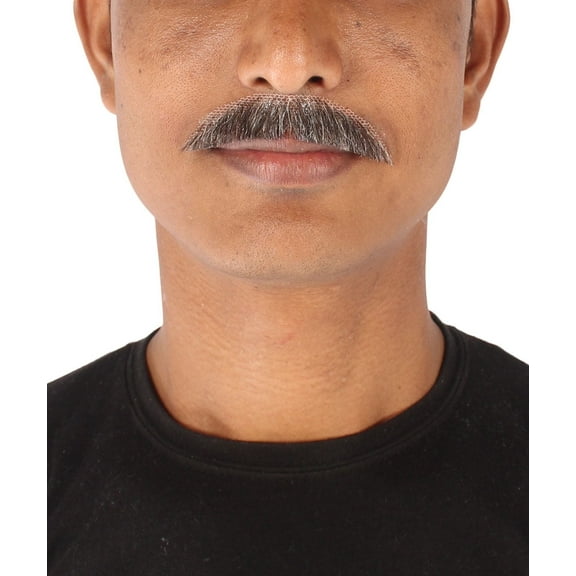 HPO Men's Human Brown Facial Hair Mustache | Multiple Color Options