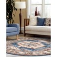 thumbnail image 7 of Unique Loom Utopia Collection Area Rug - Larissa (8' Round Blue/Brown), 7 of 7