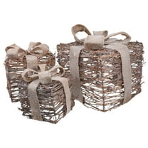 MLINS  3 PCS Christmas Tree with Lights Nesting Boxes Gift LED