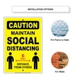 thumbnail image 5 of Caution Maintain Social Distancing And Six feet safety aluminum metal sign 8"x12", 5 of 5