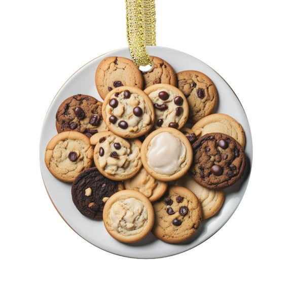 Yummy Chocolate Chips Cookies Gift Cookie Food Lovers Foodie Novelty Holiday Christmas Ornament Xmas Tree Gift (Flat Design Printed on Ceramic, NOT 3D)