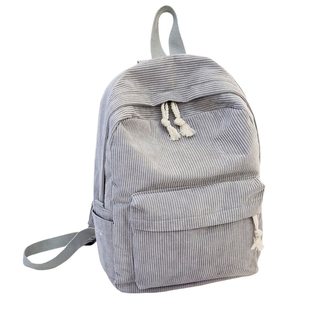 Corduroy Backpack, Lightweight College Shoulder Bag, Soft Textured School Bookbag, Casual Daypack for Daily Use