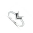 thumbnail image 4 of Down Arrow Triple Medal Chevron V-Shape Ring 925 Sterling Silver Band Jewelry Female Male Size 9, 4 of 4