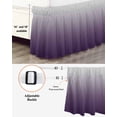 thumbnail image 3 of Grey Purple,Wrap Around Bed Skirts for King Bed 16" Drop,Bed Skirt with Adjustable Elastic Belt Dust Ruffle Bed Valance for Bedroom Hotel Gradient Ombre Modern Abstract Color Art Bed Frame Cover, 3 of 7