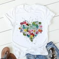 thumbnail image 2 of Moocorvic Womens T-Shirts Love Heart Print Raglans Shirts Summer Casual Short Sleeve Crewneck Valentine's Day Graphic Tees Tops, 2 of 2