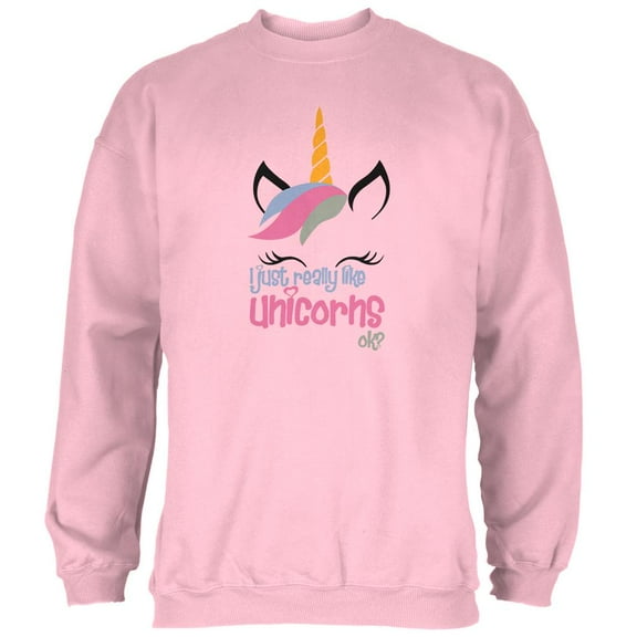 I Just Really Like Unicorns ok? Mens Sweatshirt Light Pink LG