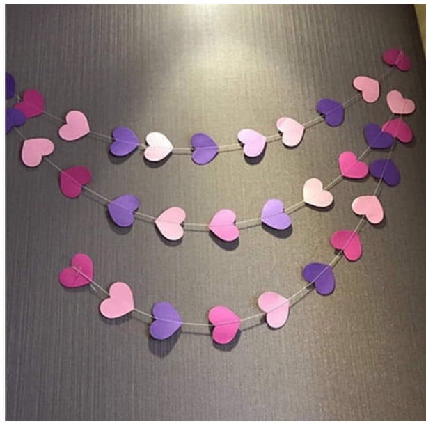 Nvzi Paquete de 2 guirnaldas de estrellas con purpurina de 13 pies, decoración de banderines colgantes brillantes, bodas, cumpleaños, festivales, fiestas, decoraciones, corazón