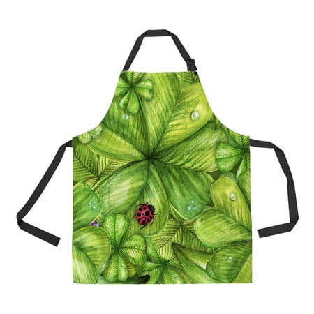 

ECZJNT shamrock Adjustable Bib Kitchen Apron with Pockets for Women Men