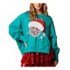 thumbnail image 5 of Sudadera de manga larga para mujer, sudadera con capucha con hombros caídos y abertura lateral con estampado de bolas y gorro navideño de otoño, tops casuales para mujer 2025, 5 of 5