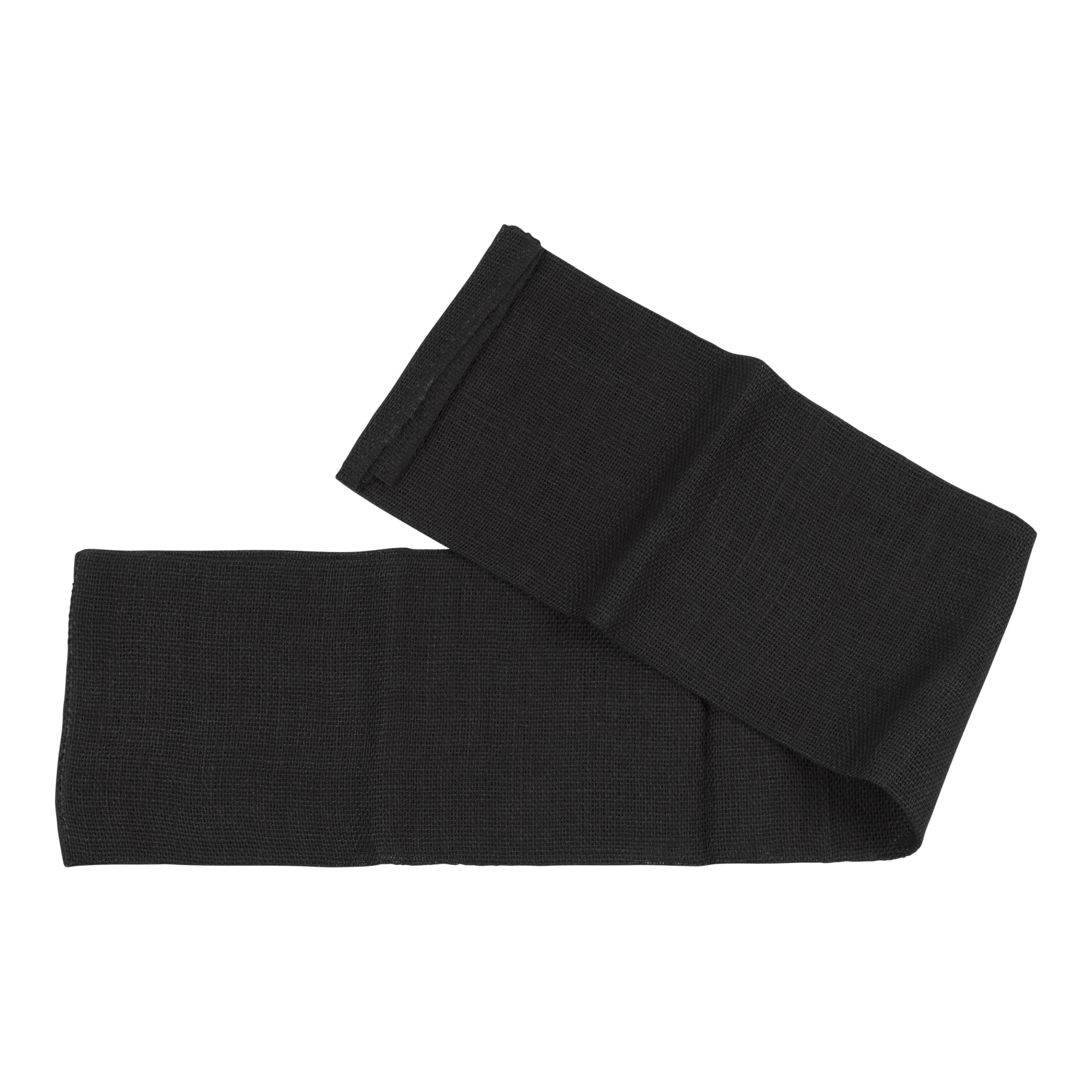 Allen Company Precut Natural Jute Burlap, Finished Edges, 46"W x 1-Yard, Black