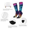 thumbnail image 5 of Fotbe Colorful Tropical Leaves print Women's Men's Novelty Crew Socks Cotton Socks Knee High Socks for Walking,Running,Nurses,Pregnancy, 5 of 8
