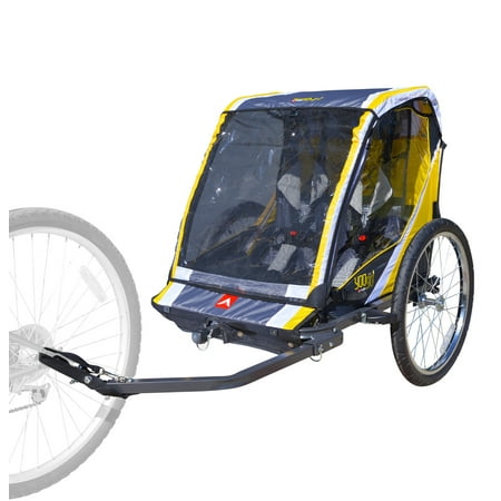 Allen Sports Deluxe Steel 2-Child Bicycle Trailer and Stroller,