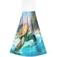 thumbnail image 2 of Beautiful Turtle Hand Towels Set of 2 Soft Absorbent Kitchen Hanging Towels Dish Cloths Bathroom Hand Towels with Loop & Hook for Kitchen Bathroom Wash cloth, 2 of 7