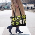 thumbnail image 4 of FORMRS Canvas Laptop Tote Bag for Women with 15.6" Computer Compartments Shoulder Handbag, Green Flower Pattern, 4 of 7