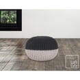thumbnail image 4 of Loft Lyfe Mylah Round Cotton Pouf Ottoman, Hand Knitted, Foam Beads Filling, Dark Grey, 4 of 10