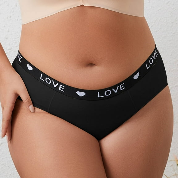 Censtreet Plus Size Women's Underwear Cotton Hipster Panties Low Rise Briefs Soft Breathable Ladies Underwear