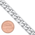 thumbnail image 3 of Men's 9.3mm Chunky Rhodium Plated Flat Cuban Link Curb Chain Necklace, 24 inches, 3 of 7