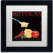 Trademark Fine Art "Italian Cuisine I" Canvas Art by Marco Fabiano White Mat, Black Frame
