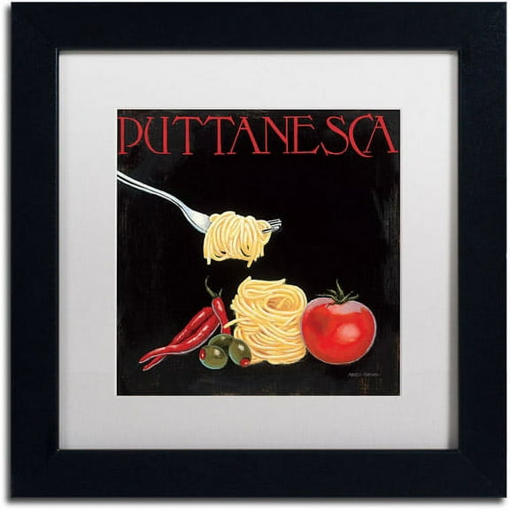 Trademark Fine Art "Italian Cuisine I" Canvas Art by Marco Fabiano White Mat, Black Frame