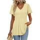 thumbnail image 2 of Vestido Corto de Verano Color Sólido Cerradura Manga Corta Cuello Redondo Top / Camisa Poliéster, Blusa Casual de Moda para la Primavera Y el Verano, 2 of 9