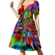 thumbnail image 2 of Vestido elegante de manga corta con estampado de tigre para mujer, promoción de vestidos africanos para mujer, 2 of 7