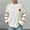 #5White, variant on Byworldtasic Valentine Heart Print Drop Shoulder Sweater for Women Crew Neck Long Sleeve Tops Loose Knit Sweater