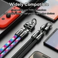 thumbnail image 4 of AJK Type C To Type C 240W Charging With Wearable Bracelet Design 5A Fast Charging USB C Phone Crossbody&Wrist Strap Lanyard Portable Fashion Fast Charger (120cm/47.24in),Black, 4 of 7