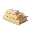 thumbnail image 6 of DecMode Textured Faux Book Storage Brown Linen Fabric Decorative Box with Gold Faux Leather, 3 Count, 6 of 9