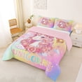thumbnail image 2 of Erosebridal Cute Unicorn Girls Full Size Comforter Sets,Romantic Pink Rose Blossom Flower Bedding Sets For Kids,Reversible Pink 3 Pieces, 2 of 7