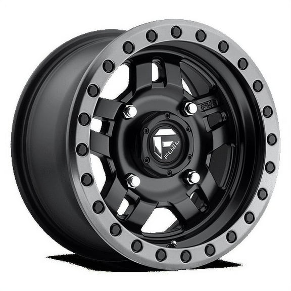 Fuel UTV Aluminum Rim D557 ANZA 15X7in Matte Black with Gunmetal Ring Finish, D5571570A654