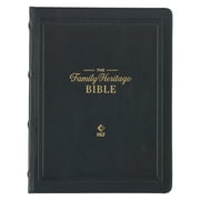 NLT Family Heritage Bible, Large Print Family Heirloom Devotional Bible for Study, New Living Translation Holy Bible Full-grain Leather Hardcover, Additional Interactive Content, Black