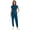 Caribbean blue, variant on Women's Scrub Jumpsuit In 8 Pocket Scrubs Set with Front Zipper Open Placket Neckline Top and Elastic Waist