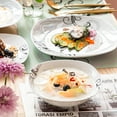 thumbnail image 6 of VEWEET, Series Zoey, 24-Piece Porcelain Dinnerware Set, Ivory White Black Decals Dinner Set, Service for 6, 6 of 7
