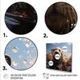 thumbnail image 3 of Designart "Swimming Otter Adventure" Animals Wall Art - Modern Blue Otter Bedroom Canvas Wall Art, 3 of 6
