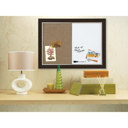 Quartet Home Decor Combination Board, 17" x 23", Dry-Erase/Cork, 2-Tone Frame